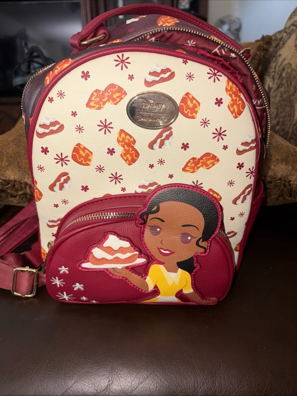 Disney Burgundy, Cream & Orange Tiana Dessert Mini Backpack